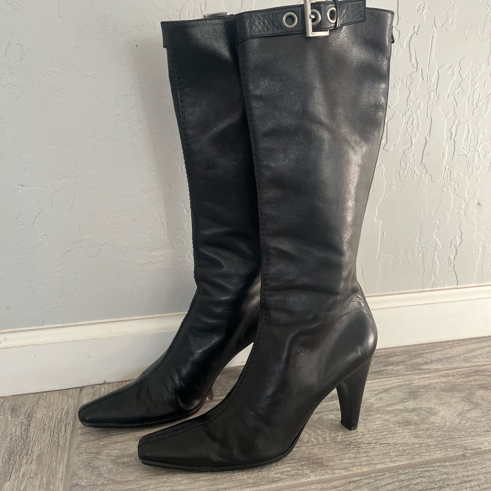 Vintage black leather Prada boots